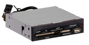 Картридер 3.5" Black + USB port Ginzzu (GR-136UB)