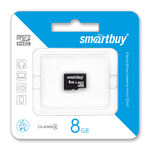 Карта памяти micro SDHC Smartbuy  8GB Сlass 4 (без адаптера)