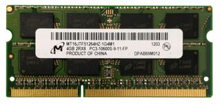 Оперативная память SODIMM DDR-3 4096Mb PC-10600 1333MHz Crucial