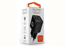 СЗУ Qumo Energy (Charger 0002), 2 USB, 2.1A, черный