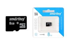Карта памяти micro SDHC Smartbuy  8GB Сlass 10 (без адаптеров)