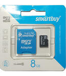 Карта памяти micro SDHC Smartbuy  8GB Сlass 10 (с адаптером SD)