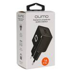 СЗУ Qumo Energy 1 USB, 1A, Apple cable, черный